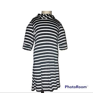 Long sleeve Helena black and white striped dress